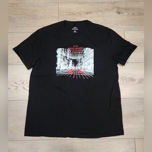 Armani Exchange Logo Print Black Men's T-shirt Size L